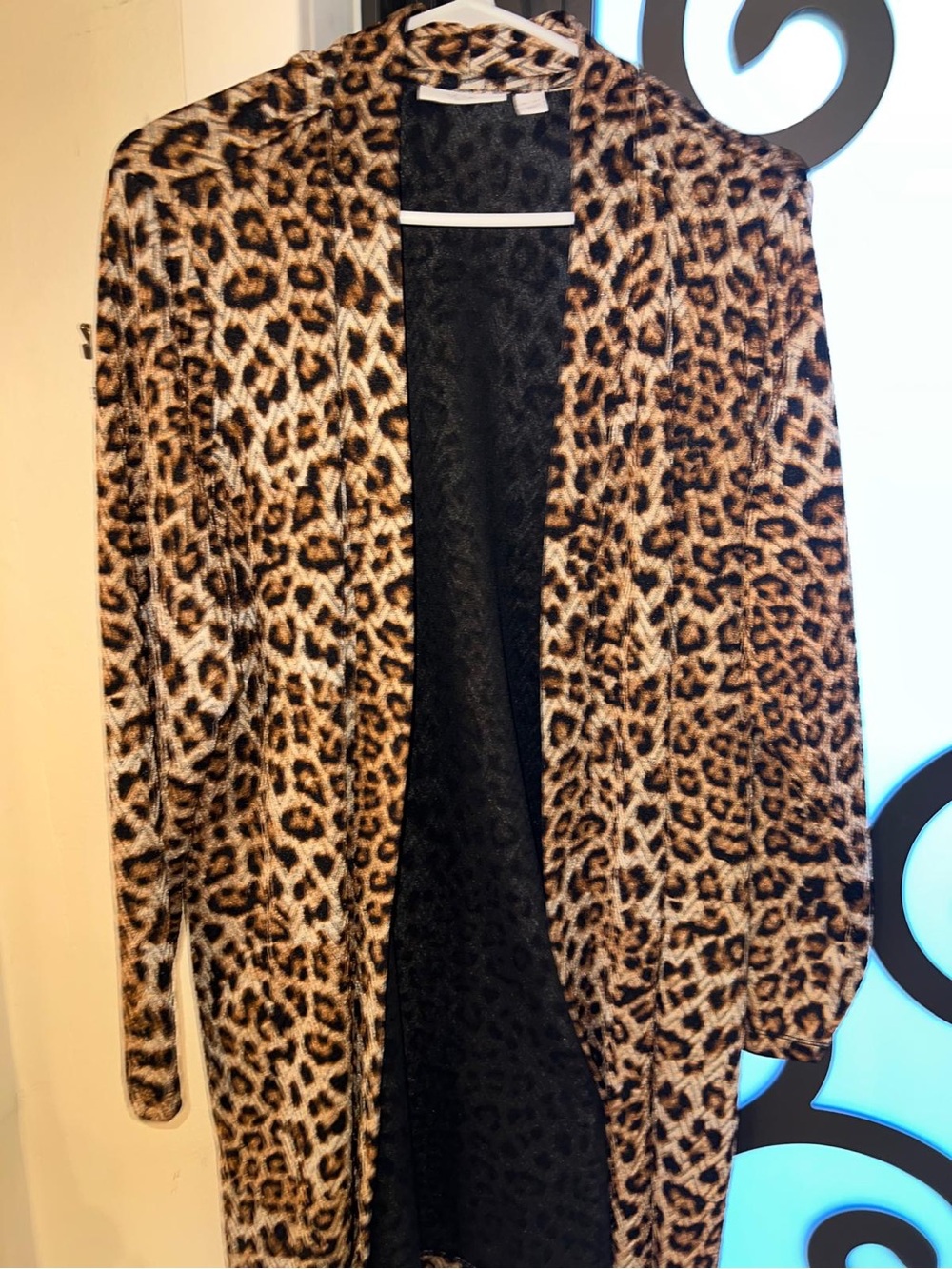 Susan Graver Leopard Print Open Cardigan - Brown and Black